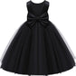 Baby Flower Girl Party Wedding Black Dress, Sleeveless Floor Length Tutu Tulle Dance Birthday Gown 2T