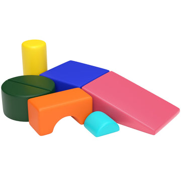 Cmfydaily 6 Piece Foam Climbing Blocks, Pu Leather Soft Play Large Baby Climbing Gym Indoor Climbing Toys For Toddlers 1-3 Insid