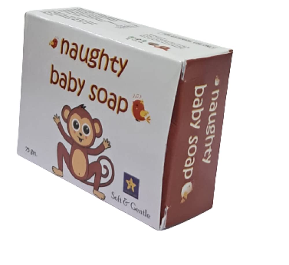 Naughty Baby Soft & Gentle Beetroot Baby Soap Bar With Badam Oil And Rakhta Chandan. Pack Of 3X75 Gm