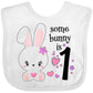 Inktastic Somebunny Is One- First Birthday Bunny Baby Bib White 34331