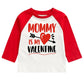 Printmate Cotton RedWhite Multicolor Full Sleeve Kids Tees Mommy Is My Valentine TShirt For Baby Boys And Girls  D26