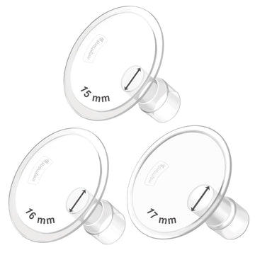 Maymom MyFit Flanges Classic/Conical Shape Goldie Pack 15 16 17 mm Compatible with Medela Breast Pumps and Maymom Wide Base and 
