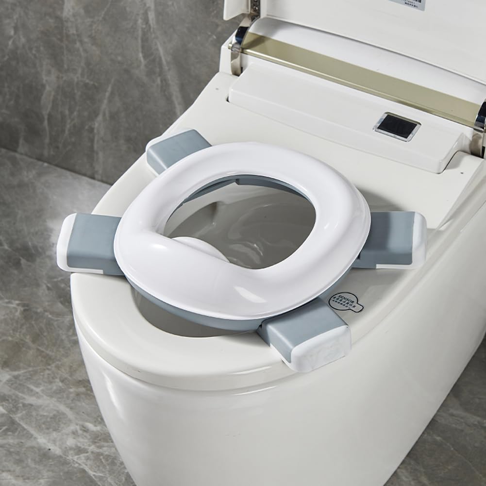 Honboom Kids Travel Potty | Foldable Car Potty | Potty Training Toilet W/Travel Bag & Potty Liners For Indoor And Outdoor (Gray)