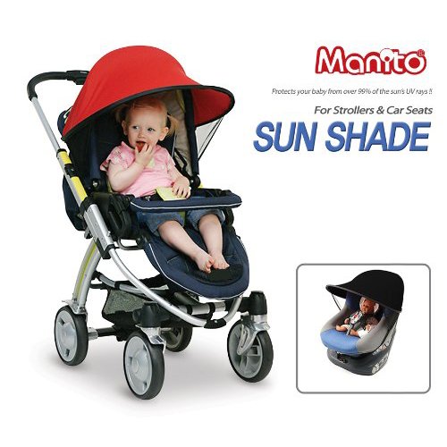 Manito Sun Shade For Strollers And Car Seats (Orange) Upf 50+