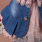 Yao 6M-4Y Infant 3Pcs Baby Girls Clothes Set Toddler Outfits Lace Dress Jacket And Jeans (4-5Y,Flower-Pink)