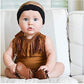 Infant Baby Girl Fringe Faux Suede Romper - Western Style Halter Sunsuit, Adjustable Straps (Brown, 3-6 Months)