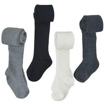 4 Pack Baby Toddler Girls Cable Knit Tights Cotton Solid Classic Leggings Stocking Pants Pantyhose