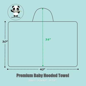 Hiphop Panda Hooded Towel - Rayon Made From Bamboo, Bath Towel With Bear Ears For Newborn, Babie, Toddler, Infant - Absorbent La