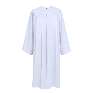 GradPlaza Matte Choir Robe for Church Baptism Officiant Confirmation or Costume,Graduation Gown for School White Size 57ff