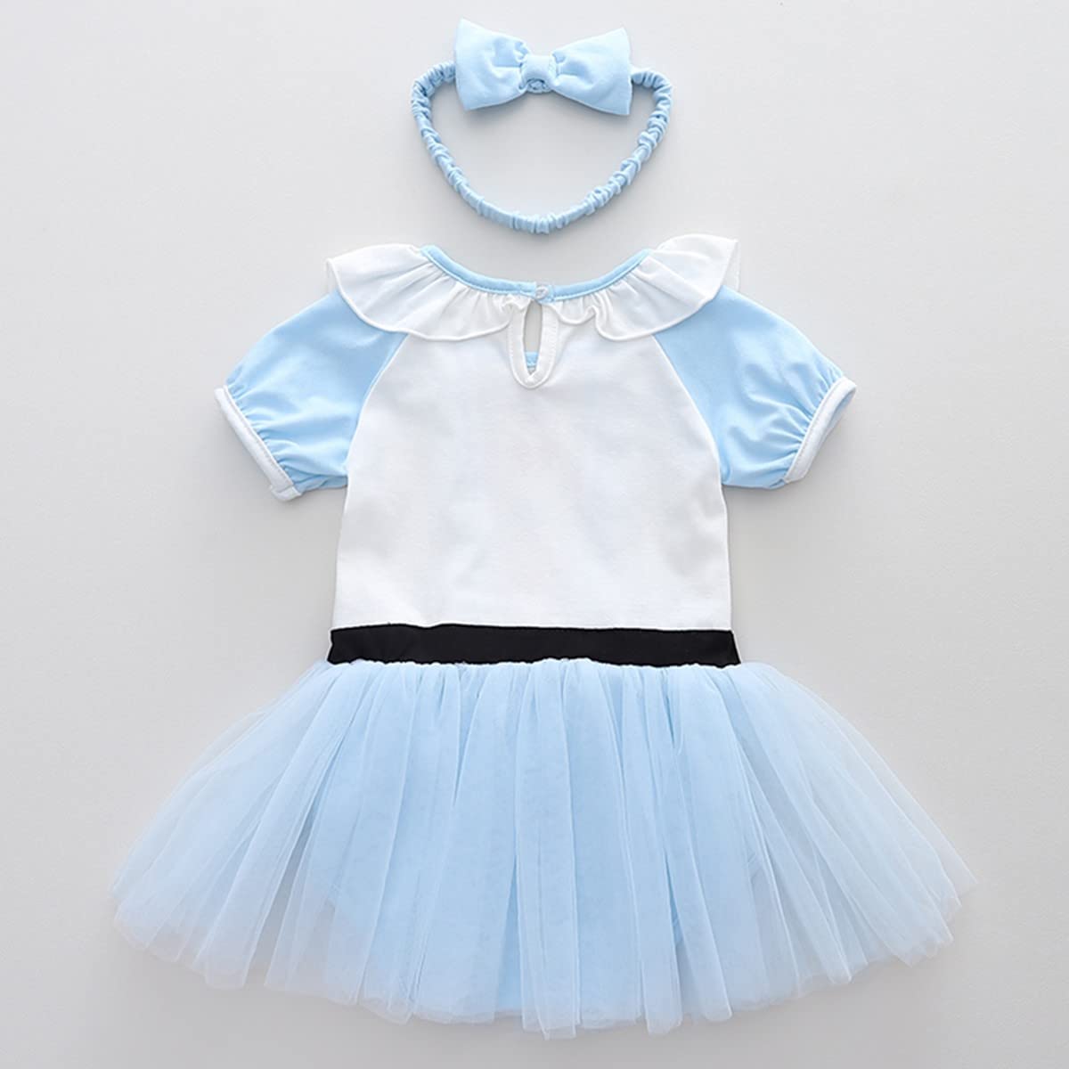 Hihcbf Baby Girls Christmas Halloween Costume Alice In Wonderland Princess Birthday Bodysuit Romper Tutu Dress W/Headband