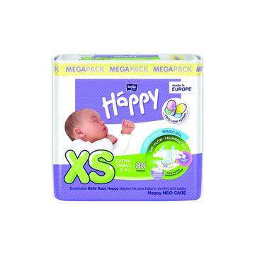 Bella Baby Happy Diaper Extra Small 80Pcs