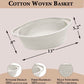 Giftexpress White Woven Basket - 13' X 8' X 5' Cotton Rope Organizing Baskets For Baby Items Or Cat & Dog Toys - Cute Soft Gi