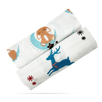 Tinylane 100% Cotton Printed Swaddle Wrap for Newborn Baby | Soft & Breathable Muslin Blanket, 90 x 90cm, SkinFriendly | for 0
