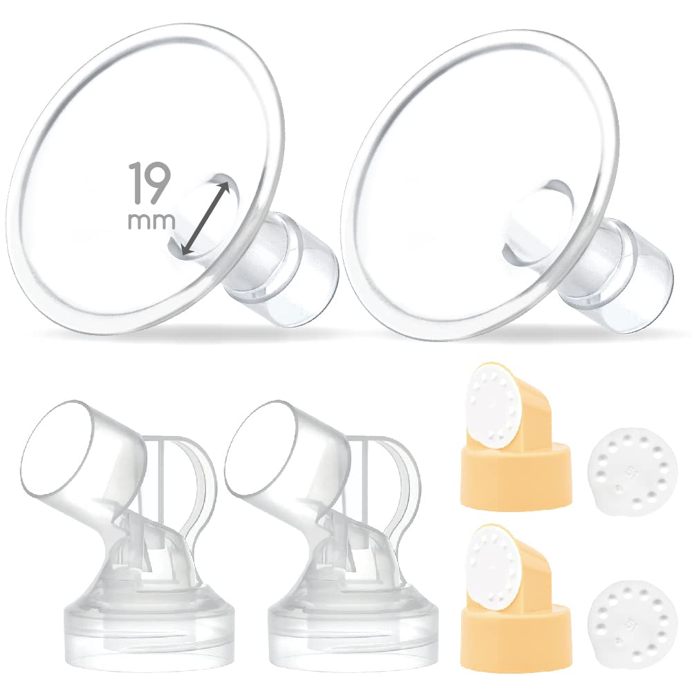 Maymom Brand 2X Two-Piece Small Breastshield With Valve, Membrane And Maymom Connector,Compatible With Medela Breast Pumps Top H