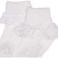 Jefferies Socks 2 Pack Eyelet Lace Trim And Lace Trim Sock - White/White, 3-12 Months