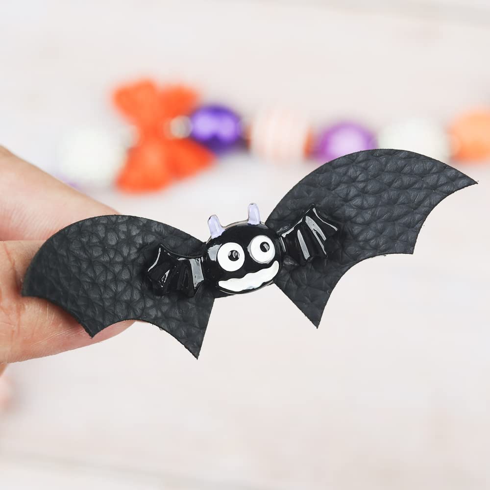 Love Sweety Baby Rose Halloween Headband Infant Pumpkin Hairband Bow Hair Clips (4Pcs Bat Wing)