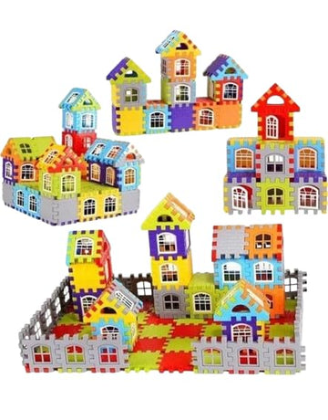Blocks House Learning and Educational Puzzle Toys for Kids Play Fun Stylish Durable Everydayskill Building, Creative Play