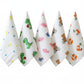 TESSIL Baby Muslin Cloth Set, 100% Cotton, Soft Absorbent, Reusable, for Feeding, Burping, Bath and Face Cleaning, Printed, for 