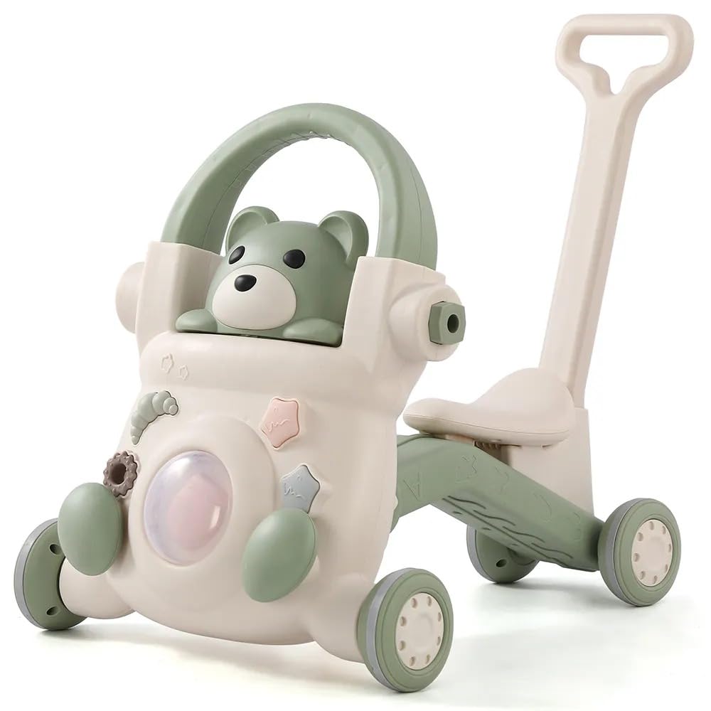 Moppets 4 In1 Baby To Toddler Multifuctional Walker, Scooter, Push Car, & RideOn Musical Walker Activity Center For Girls And B