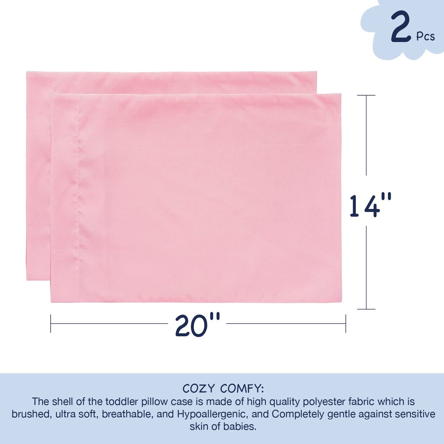 Exq Home Toddler Pillowcases 13X18 Travel Pillow Case Set Of 2, Small Pillow Case Fits Baby Pillow Sized 12X16, 13X18, Kids Pill