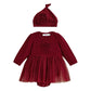 Hopscotch Girls Full Sleeves Embellished Print Maroon Bodysuit For Ages (1218 Months)