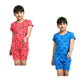 IndiWeaves Girls Cotton Printed Night Suits Tshirts and Shorts Set Summer (Pack of 2) Caret::Blue
