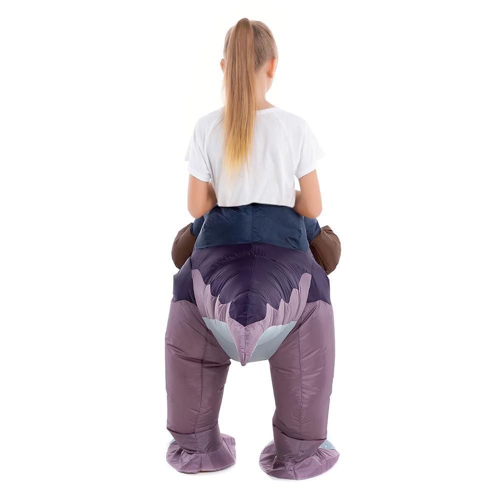 Hsctek Inflatable Dinosaur Costume Kids For Boys Girls, Blow Up Riding Velociraptor Costume Children, Ride On Dinosaur Halloween