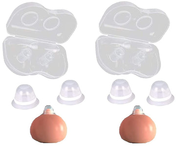 Finever 2Pair Nipplesuckers Nipple Corrector For Flat Inverted Nipples For Breastfeeding Mother Or Women Silicone With Clear Cas