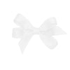 Wee Ones Girls' Classic Grosgrain Hair Bow With Plain Wrap Center On A Weestay Hair Clip, Handmade, Baby Sized Bow, White