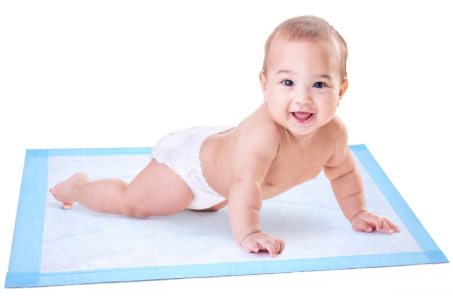Disposable Baby Changing Pad Liner - 25 Count (24 X 17 Inch) - Soft Disposable Blue Hospital Underpad - Waterproof And Absorbent
