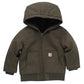 Carhartt Baby Boy'S Insulated Hooded Canvas Zip-Up Jacket, Olive Green