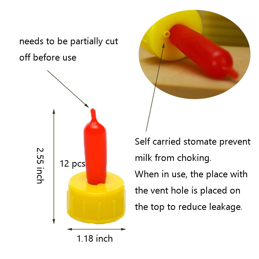 Woyous Goat Nipple And Bottles Set, 12 Pieces Small Animal Milk Drink Pritchard Nipple 2 Pieces 400 Ml Lamb Feeding Bottle Kit F