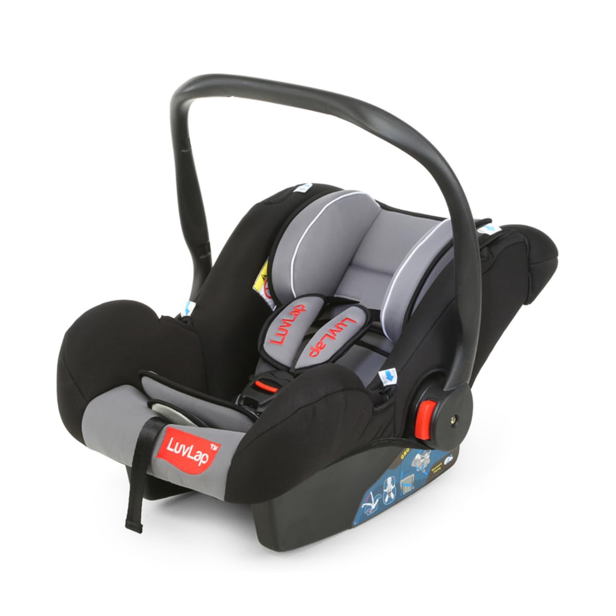 Luvlap 4-In-1 Infant/Baby Car Seat & Carry Cot With Canopy, Convertible Car Seat, 5-Point Safety Harness, Rocking & Feeding Chai