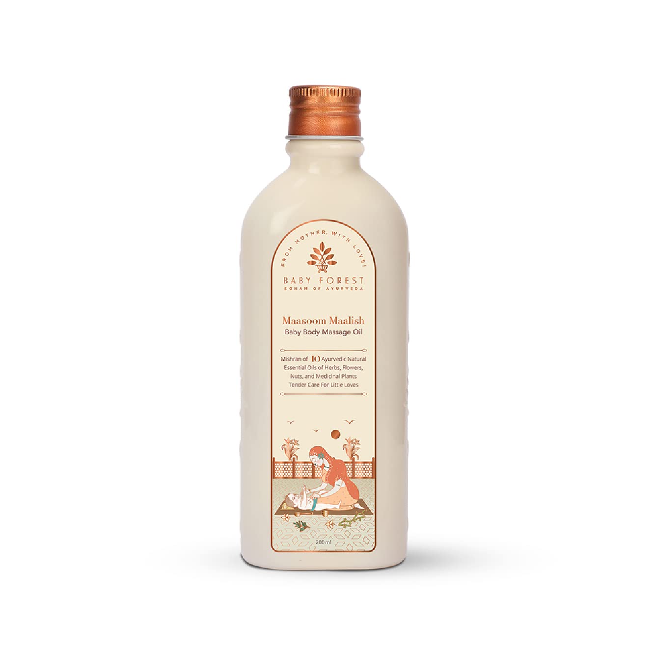 Baby Forest Maasoom Maalish Baby Body Massage Oil | Ayurvedic Baby Massage Oil For Kids | Derma Safe | Cruelty-Free | Vegan | 20