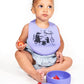 Modern-Twist Bucket-Bib, Badger Family - Lavender