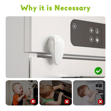 Safelon 1 Pcs Child Safety Oven Lock, Kitchen Safety Oven Door Lock For Babies & Toddlers (White)