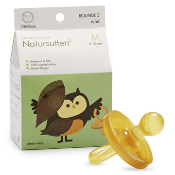 Natursutten Pacifiers 6-12 Months - 1-Pack Original Shield Round Nipple Natural Rubber Safe & Soft Bpa-Free Pacifiers For Breast