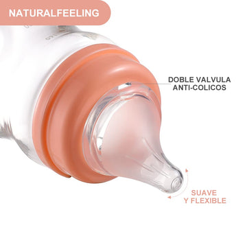 Fdbtl Baby Bottle Glass Natural Anti-Colic Bottles Closer To Breastfeeding For Newborn Babies Infant 0M+ 6Oz