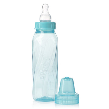 Evenflo Feeding Classic Tinted Plastic Standard Neck Bottles For Baby, Infant And Newborn - Teal/Green/Blue, 8 Ounce (Pack Of 12
