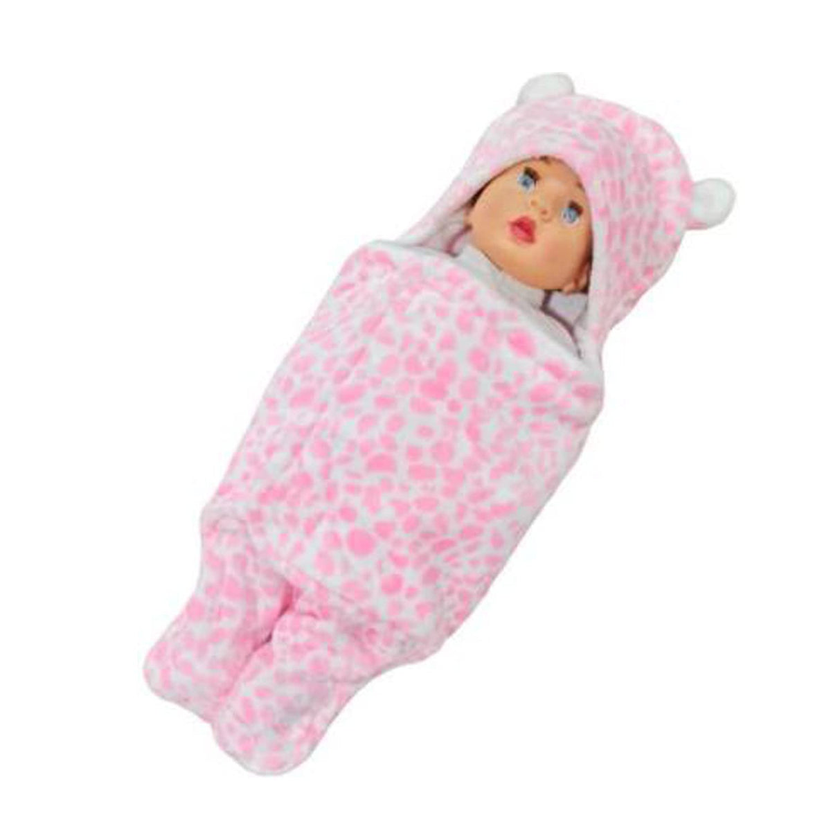NAMAN Newborn Plush Swaddle, Hodded Blanket, Sleeping Bag, Warm and Soft Swaddle Wrap for Baby boy and Baby GirlPink