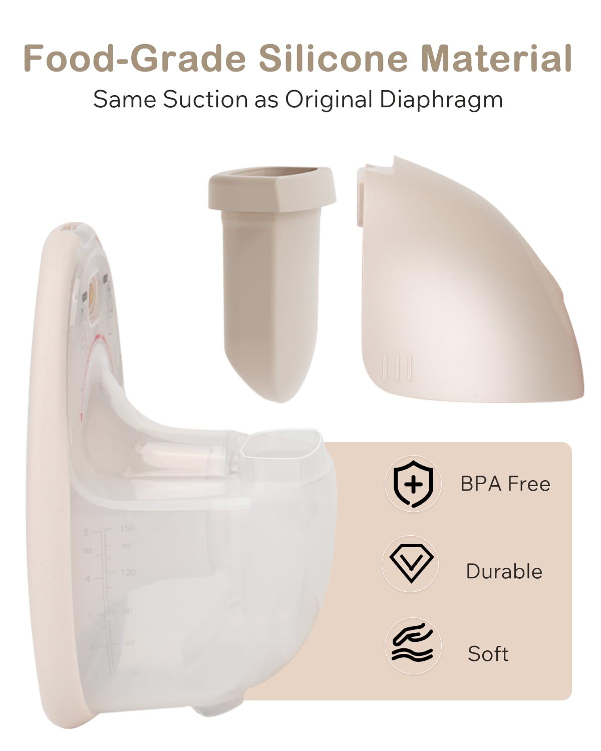 4Pcs Replacement Diaphragm For Eufy Wearable Breast Pump E10/S1/S1 Pro - Soft Silicone, Easy To Clean & Install