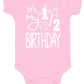 Reaxion Aiden'S Corner - It'S My Half Birthday 1/2 Baby Girl Bodysuit (6 Months, White_Pink)