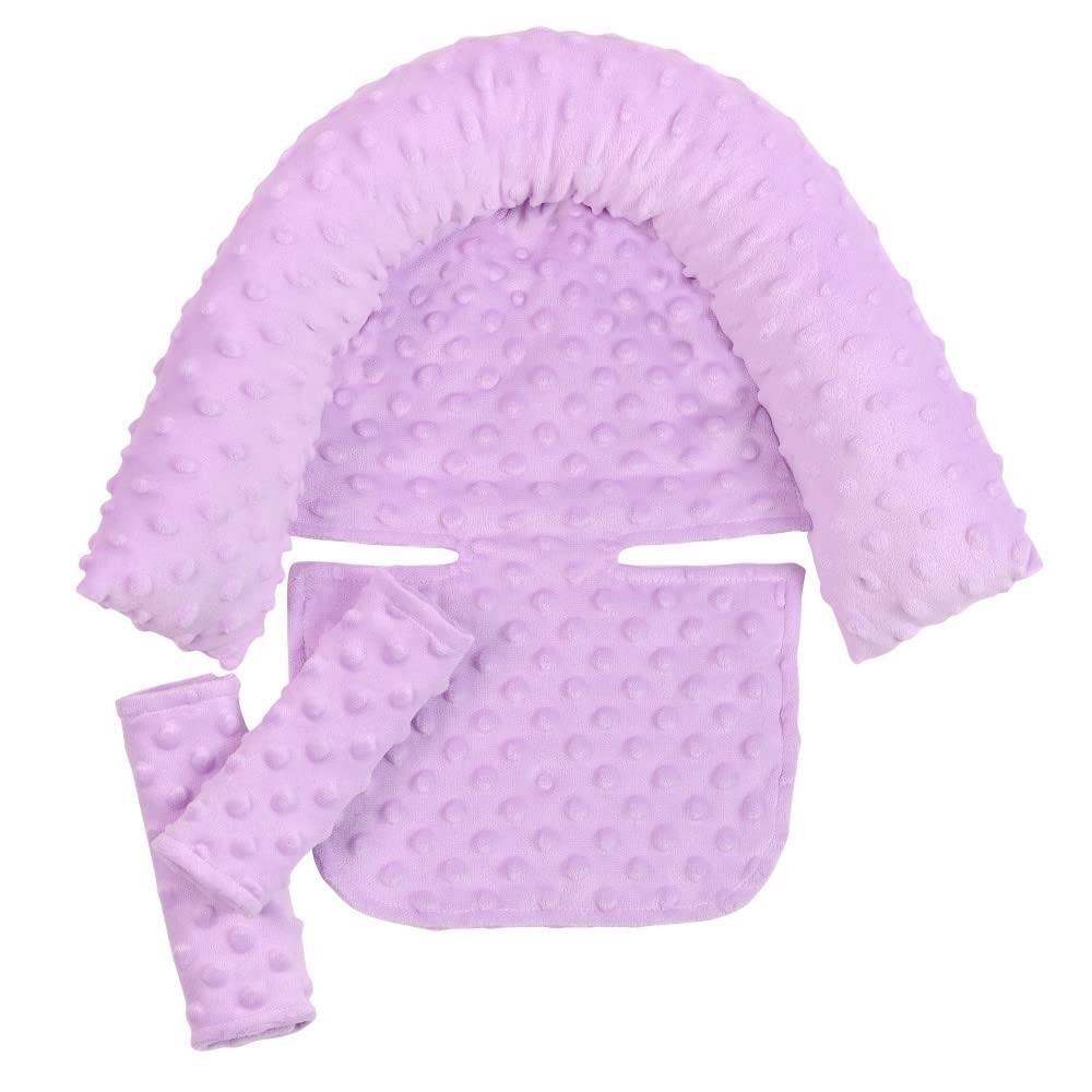Baby Infant Head And Neck Support Pillow With Seat Belt For Car Seat -Extra Soft 3-In-1 Toddler Car Seat Insert Cushion Pad For