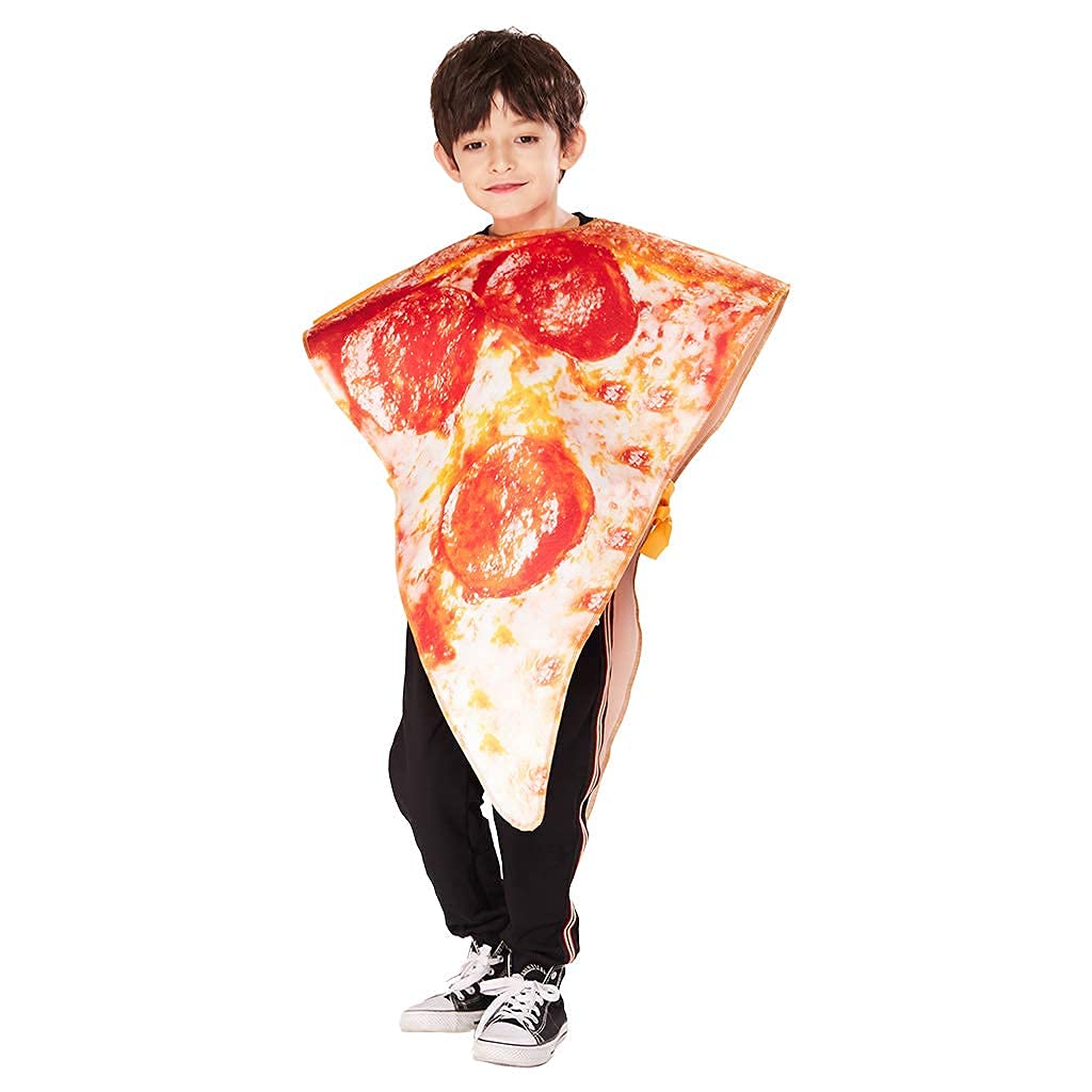 Reneecho Kids Pizza Slice Halloween Costume Boys Girls Children Food Costume Funny Cosplay Onesie One Size