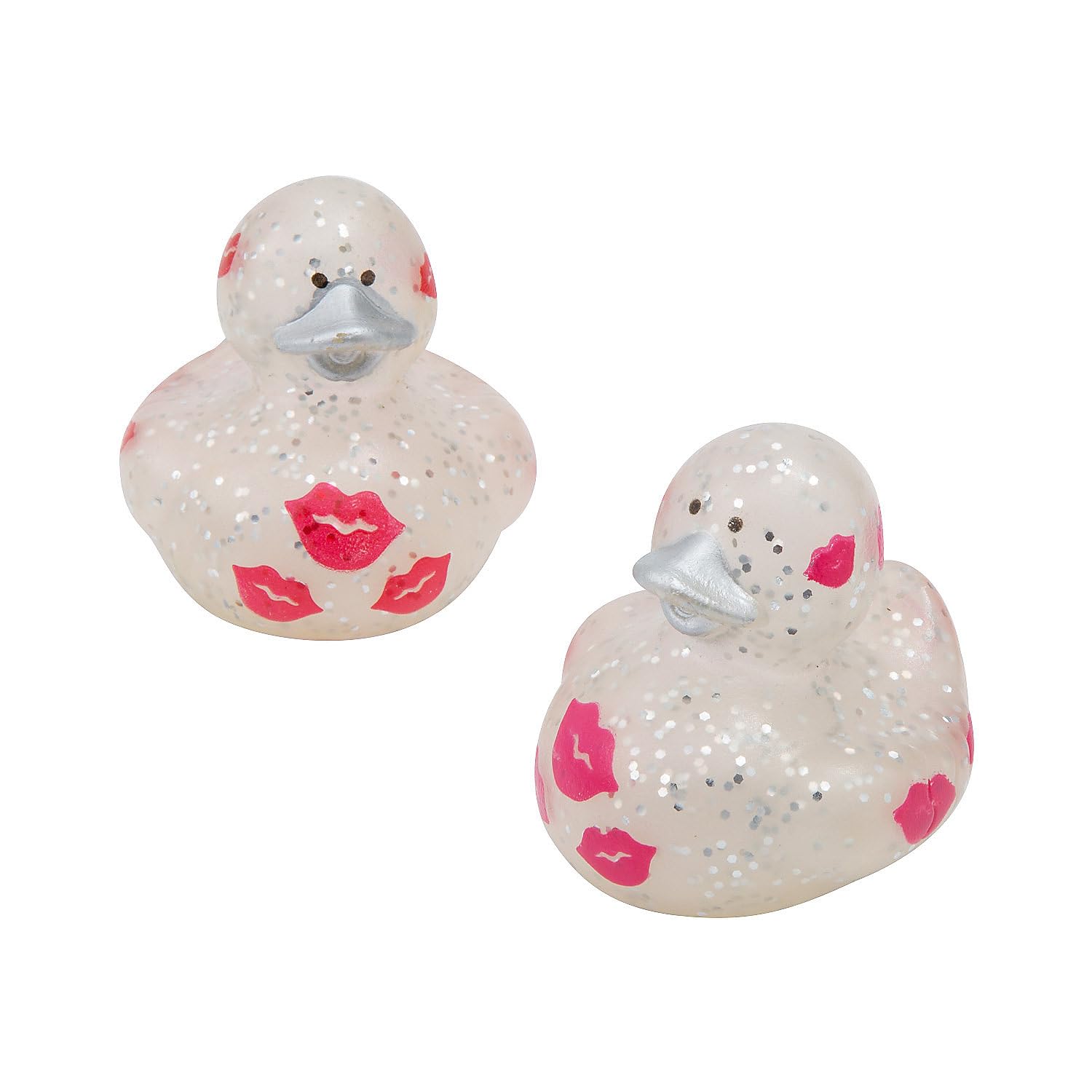 2 Valentines Day Lip Glitter Rubber Ducks - 12 pieces