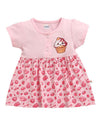 Bumzee Baby Girls Cotton Round Neck Half Sleeves Graphic Print Above Knee Length Frock/Dress Pink  1218 Months (Peb11185DPnk)