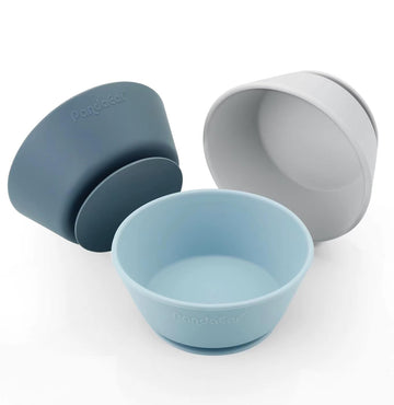 Pandaear 3 Pack Baby Suction Bowls|Silicone Food Bowls First Stage Feeding For Baby Toddler Infant Kids| Food Grade Soft Safe Bp