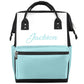 Personalized Baby Boys Diaper Backpack Waterproof Nappy Backpack for Mom Dad Stroller Nappy Bag 11x7x15.7 inches Light Blue
