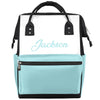 Personalized Baby Boys Diaper Backpack Waterproof Nappy Backpack for Mom Dad Stroller Nappy Bag 11x7x15.7 inches Light Blue