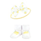 Hudson Baby Baby Girls' Headband And Socks Giftset, Lemon, One Size